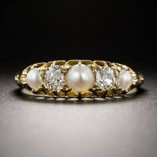 English Antique Natural Pearl and Diamond Ring - 2