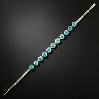 English Art Deco Blue Zircon Bracelet - 2