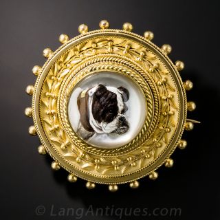 English Bulldog Reverse Crystal Pin