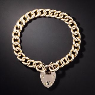 English Curb Chain Gate Bracelet, 1906 - 1