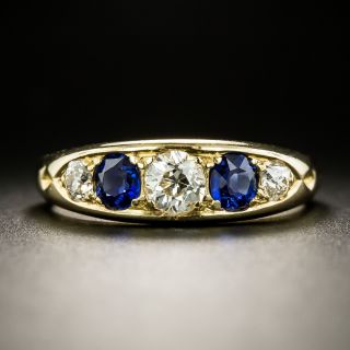 English Diamond and Sapphire Five-Stone Ring, Circa 1901 - 2