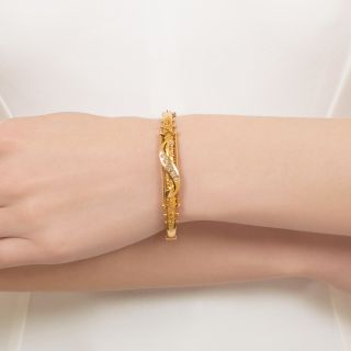 English Diamond Bangle Bracelet, Circa 1907
