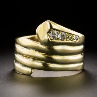 English Diamond-Headed Snake Ring, Circa 1916 - 2