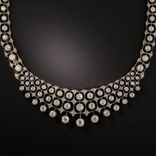 English Edwardian Diamond Bib Necklace, 17.00 Carats - 1