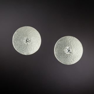 English Edwardian Diamond Disk Earrings - 6