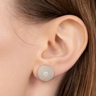 English Edwardian Diamond Disk Earrings