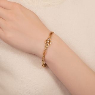 English Edwardian Diamond Fancy Link Bracelet