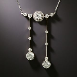 English Edwardian Diamond Negligee Necklace - 3