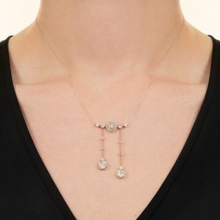 English Edwardian Diamond Negligee Necklace