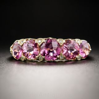 English Edwardian Five-Stone Pink Tourmaline Ring