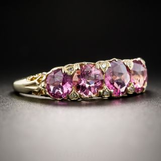 English Edwardian Five-Stone Pink Tourmaline Ring