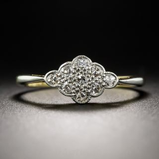 English Edwardian Navette-Shaped Diamond Cluster Ring