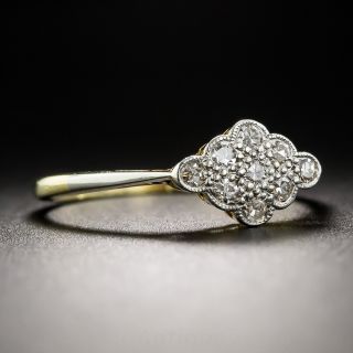 English Edwardian Navette-Shaped Diamond Cluster Ring