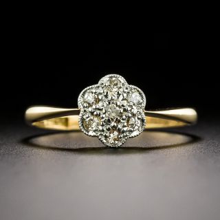 English Edwardian Petite Diamond Cluster Ring - 3