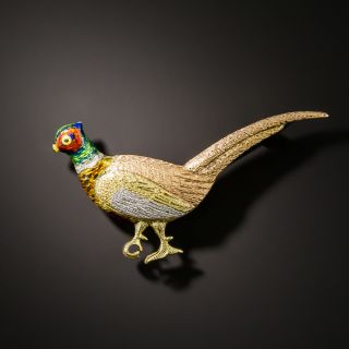 Edwardian Pheasant with Enamel and Tri Color Metal - 3