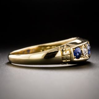 English Edwardian Sapphire and Diamond Five-Stone Band, Circa 1902