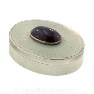 English Enameled Box with Garnet