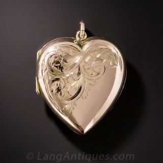 English Engraved Heart Locket
