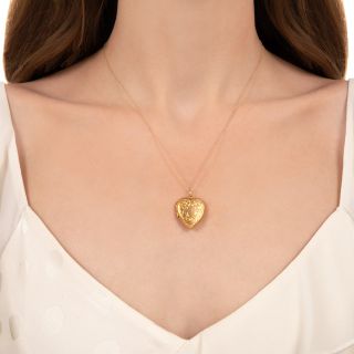 English Engraved Heart-Shaped Locket, c.1916