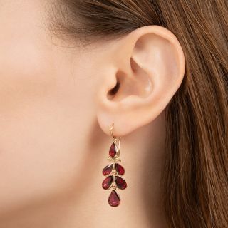 English Georgian Garnet Dangle Cluster Earrings, England