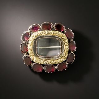 Georgian Garnet Locket Brooch - 2