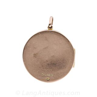 English Hand-Engraved Victorian Circle Locket