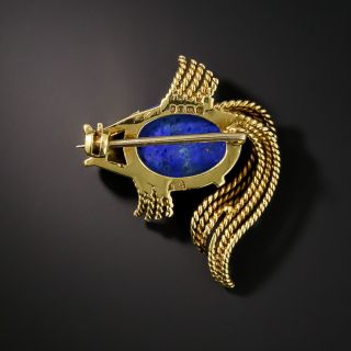 English Lapis Fish Pin, Circa 1960s