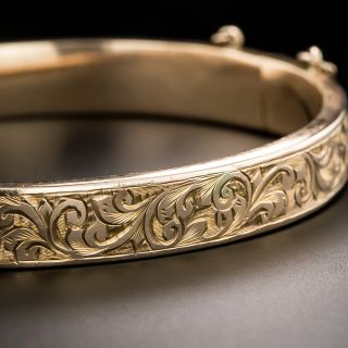 English Late-Victorian Engraved Bangle Bracelet, c.1912 - 2