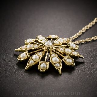 English Late-Victorian Pearl Pendant Necklace