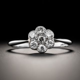 English Petite Edwardian-Style Diamond Flower Cluster Ring - 2