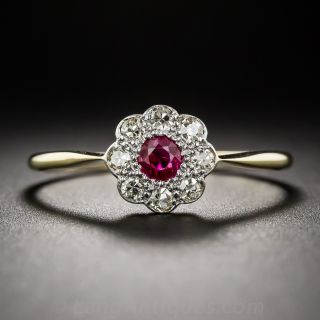 English Ruby and Diamond Ring c.1929