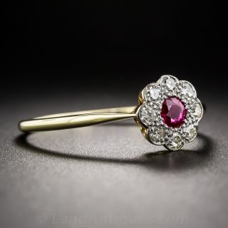 English Ruby and Diamond Ring c.1929