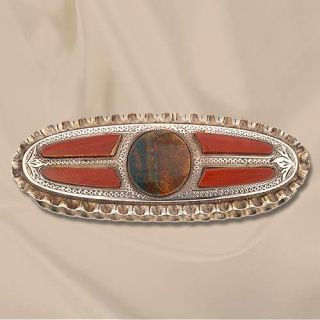 English Silver and Agate Box