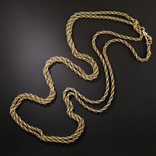 English Victorian 15K Triple Twist Cable Chain, 60 Inches - 3