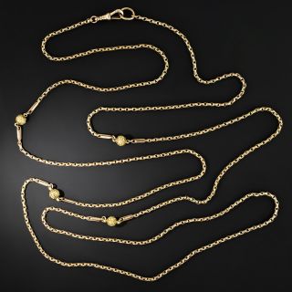 English Victorian 57 Inch Chain Necklace - 2