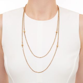 English Victorian 57 Inch Chain Necklace