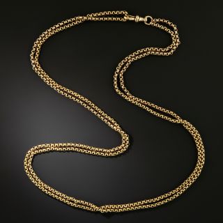 English Victorian 9K 48-Inch Chain Necklace - 2