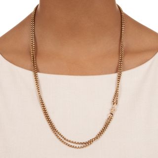 English Victorian 9K 48-Inch Chain Necklace