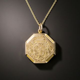 English Victorian 9K Octagonal Locket 