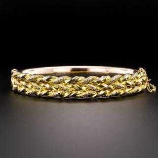 English Victorian Braided Bangle Bracelet - 3