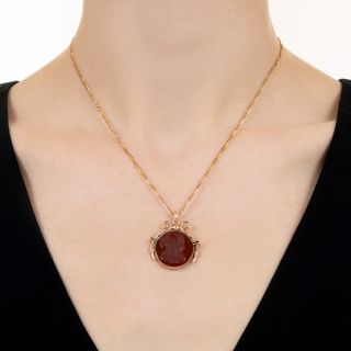 English Victorian Carnelian Cameo Pendant