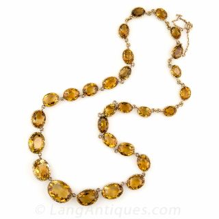 English Victorian Citrine Necklace