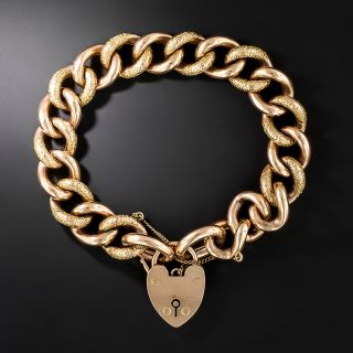 English Victorian Curb Link Gate Bracelet - 2