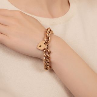 English Victorian Curb Link Gate Bracelet