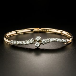 English Victorian Diamond Bypass Bracelet - 2