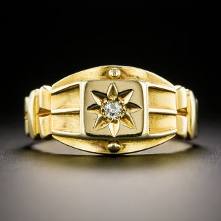 English Victorian Diamond Signet Ring, Circa 1902 - 3
