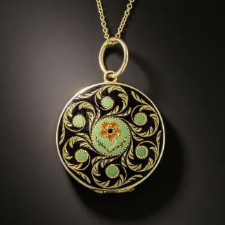English Victorian Enamel Locket - 2