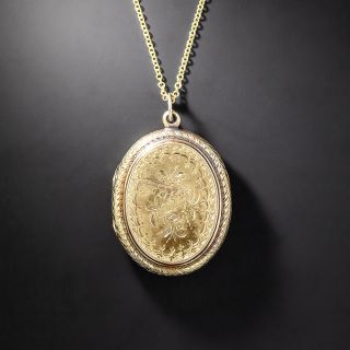 English Victorian Engraved Locket - 1