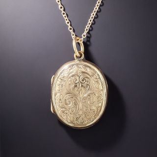 English Victorian Engraved Locket  - 1