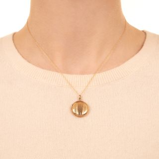 English Victorian Engraved Round Locket, Circa 1893